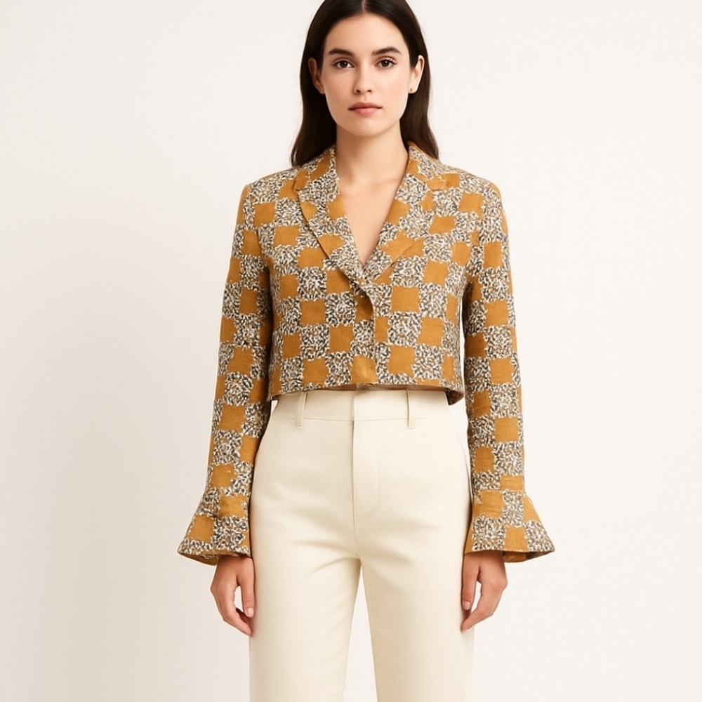 Topshop Cropped Double Breasted Jacket Size 10